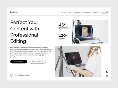 EditEase - Website Design clean website edit figma design modern website design ui design ux ui uxui design website design white white design white website