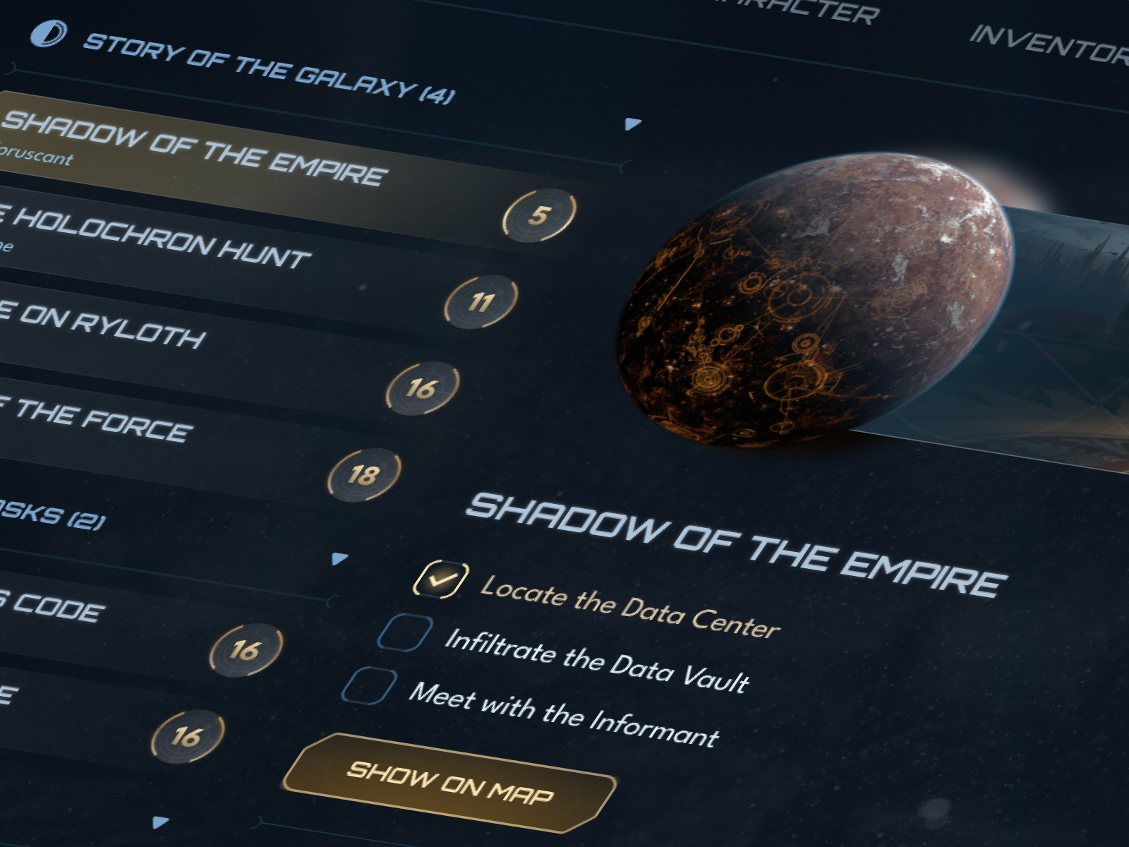 Star Wars Eclipse GUI concept design fluent game graphic design gui menu star wars ui