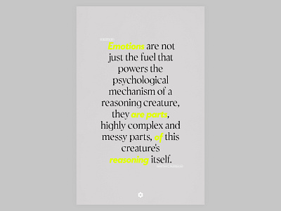 Emotions are parts of reasoning bright yellow emotions graphic design poster quote typography