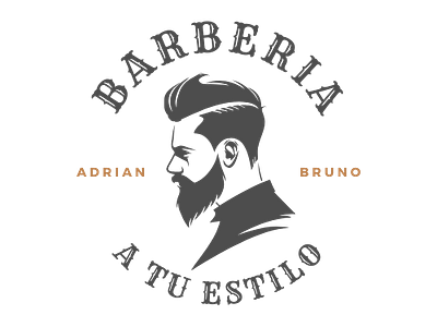 BARBERIA A TU ESTILO Branding barber barbershop branding design illustration logo vector