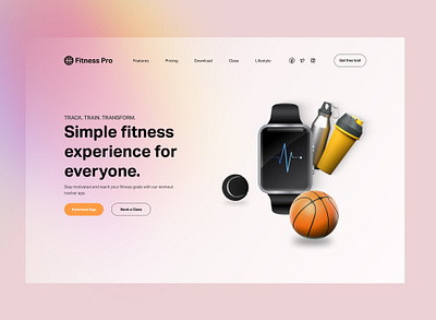Smart Watch - Fitness Tracker App ⌚️ animation app ui branding digital products page graphic design landing page design mobile app design product design product designer smart watch ui user interface design user interface designer website design