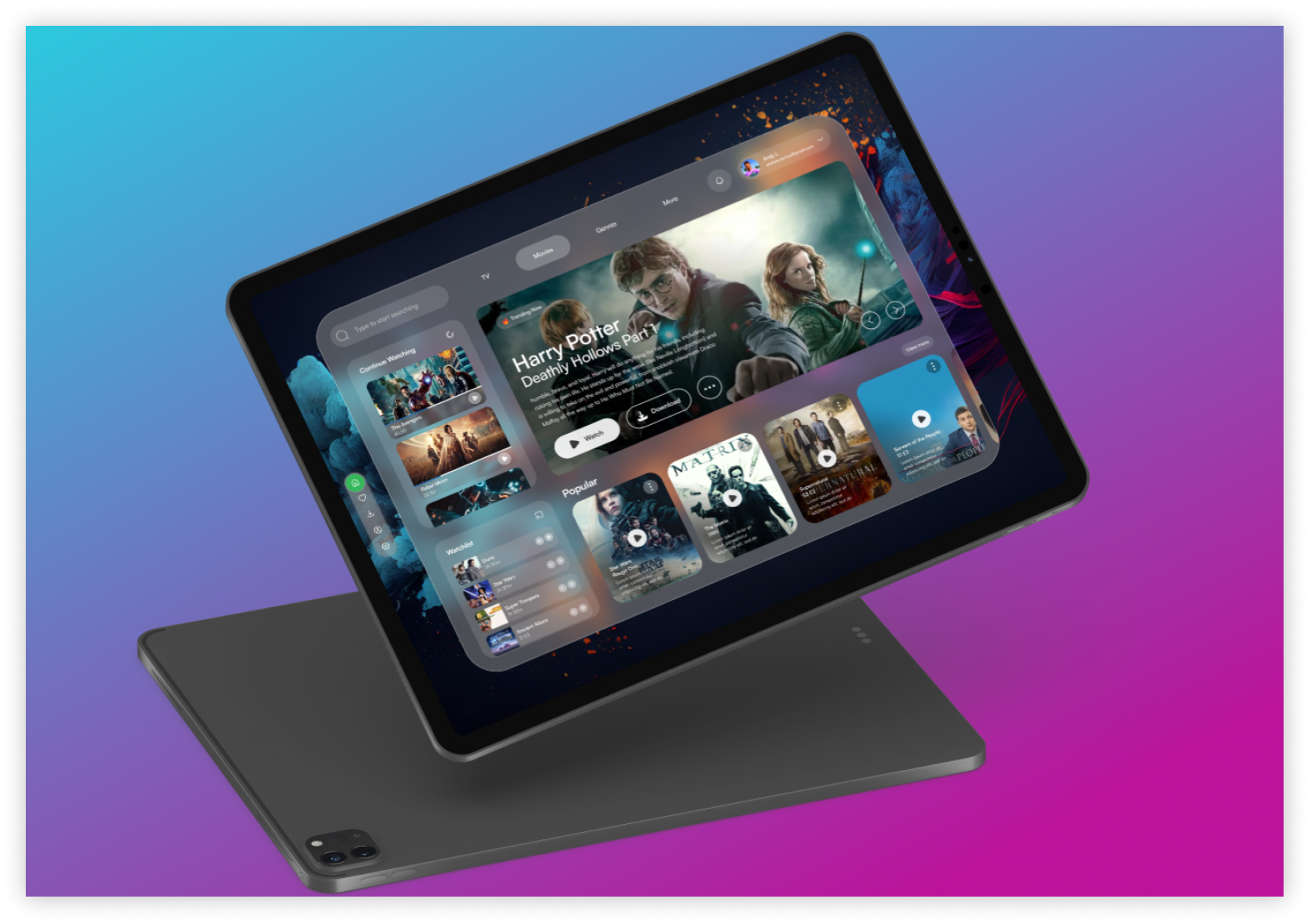 Streaming Dashboard dashboard product design ui ux