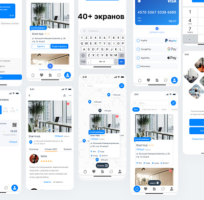 Coworking-App UX UI Design app app design design figma mobile app ui ux uxui visual design