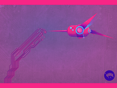 Mechanical Hummingbird affinity affinitydesigner affinityphoto circuits concept cyberpunk digital illustration hummingbird illustration madewithwacom mechanical neon pencildog scifi techno vaporware