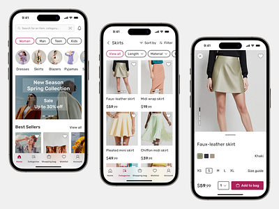 Fashion E-commerce Mobile App account screen ai app design cart commerce e commerce fashion figma home screen make to image mobile app online shop product detail product listing shopping shopping bag store ui design ux design wishlist