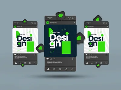 Phone Instagram Post Mockup Template graphic design instagram post mockup phone mockup