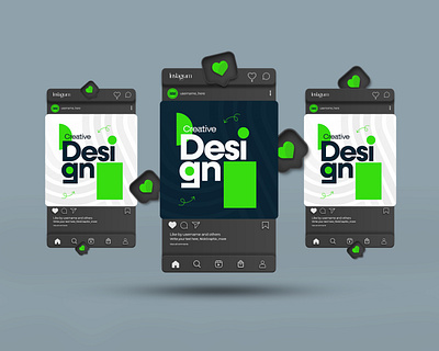 Phone Instagram Post Mockup Template graphic design instagram post mockup phone mockup