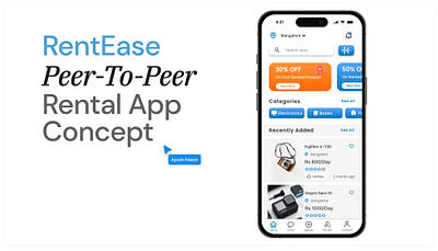 RentEase- UI/UX Case Study:- Peer-to-peer rental app concept. appconcept classified ad listing cleandesign dailyuidesign minimalistui mobileappdesign moderndesign peertopeer productdesign rentalapp ui uiuxdesign userexperience userinterface