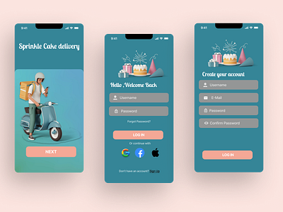 Sprinkle Cake Delivery UI page figma page ui uiux web