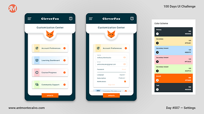 Day #007 - Settings | 100 Days UI Challenge branding daily 100 dailyui dailyuichallenge design graphic design interface design logo mobile mobile app design ui user experience visual design