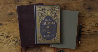 On the Christian Life - John Calvin acorn border calvin christian church classic design frame hand heart illustration john oak