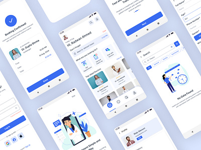 Doctor Appointment App Ui Design app deisgn appointment doctor doctor appointment app hospital mobile app modern app design patients ui ui design