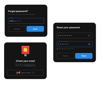 Reset/Forgot Password UI Flow designer forgot passwords product design reset trendy ui design ux design visual design