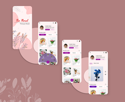 Floral App | UI design animation branding daily product design typography ui ux