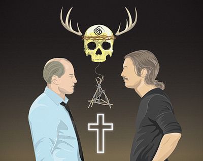 Marty & Rust adobe illustrator digital design graphic design illustration true detective vector