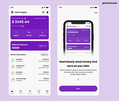 Fintech Mobile App (Inspiration Dennis Obaro) banking app design fintech mobile app ui