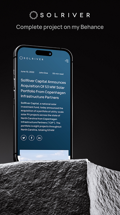 Website redesign - solar acquisition firm article blog design firm hero investment layout mobile responsive solar startup website