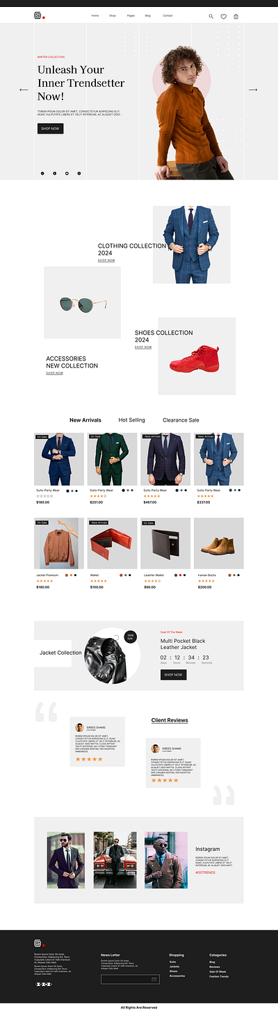 Men fashion e-commerce store animation graphic design ui