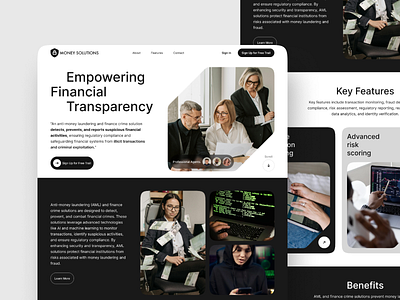 Money Laundring Web Site Design: Landing Page / Home Page UI landingpage ui uiux ux webpage ui website