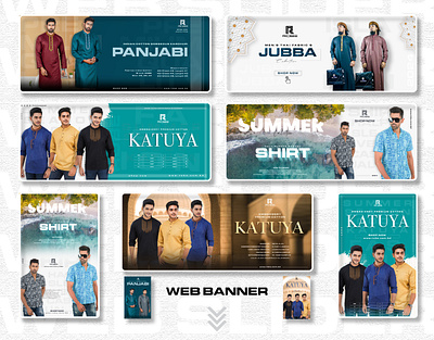 Mens fashion web banner & slider panjabi,katuya,jubba,Shirt, website