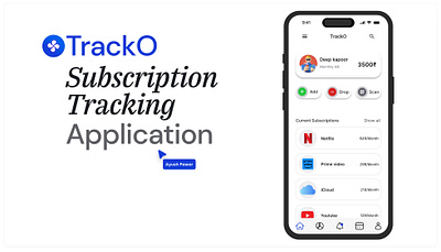 TrackO- UI/UX Case Study:- Subscription Tracking Application. appdesign daily ui design digitalproduct financialapp mobile ui mobile ui design productdesign subscriotion trackng app subscriptionapp ui design uiux uiux design userexperience userinterface ux design