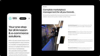 Disruptive Brand Group - E-commerce Solutions branding frontend graphic design logo reactjs tailwind css ui