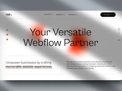 Light Mode Hero Website Design Exploration for YSR Studio branding design graphic design illustration logo ui ux web design web development webflow