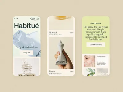 Habitué art direction branding design ecommerce skincare ui design website design