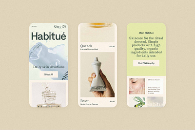 Habitué art direction branding design ecommerce skincare ui design website design