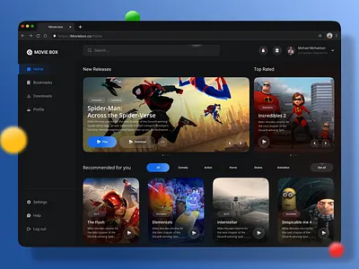 Movie streaming app (web app) app design movie movie app ui uiux ux web app
