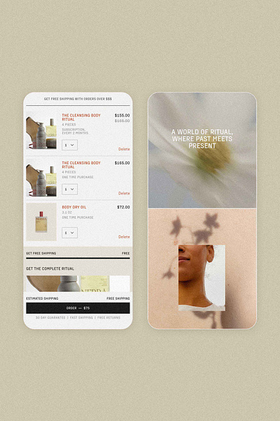 Nerrā design ecommerce mobile shopify skincare ui