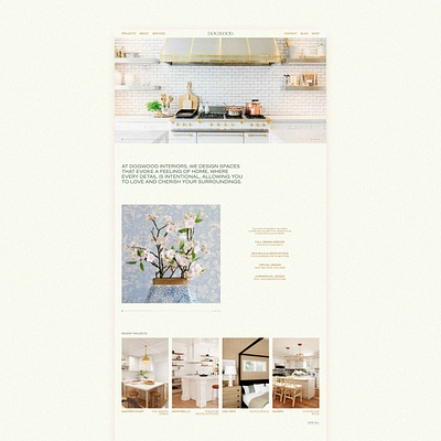 Dogwood Interiors branding design framer graphic design portfolio squarespace typography ui web design website design