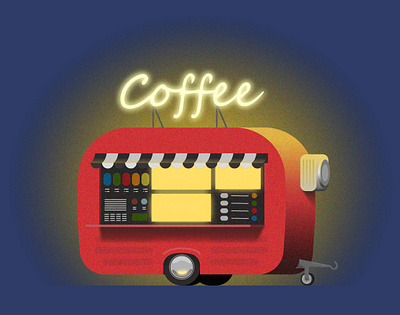 Coffee Trailer flat illustration il illustration vector