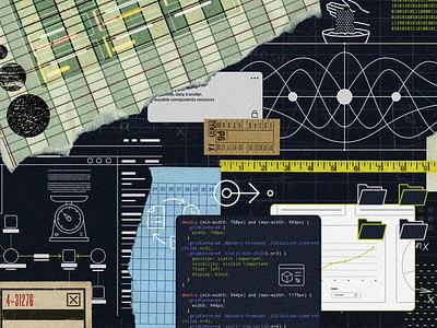 Parameters in Mendix code collage developer digital figma illustration low code medium mendix mixed medium paper tech technology vintage