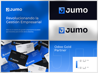 Jumo - Branding Proposal blue brand branding company corporative creative gradient graphic design inspiration logo odoo odoo gold partner technology