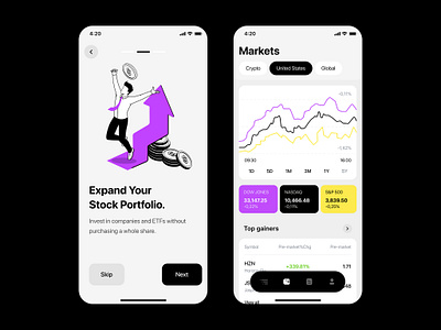 Stock investment app android design app design appdesign application design best mobile app design chart app design figma design illustration design illustration onboarding ios design mobile app design mobile design mobile design inspiration most popular app design stock app design top mobile app design ux design