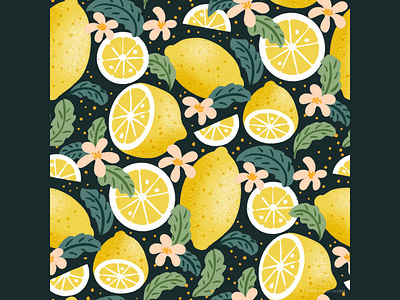 Lemon floral lemon nature pattern