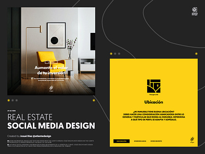 Real Estate - Social Media Posts black branding business facebook graphic design instagram linkedin logo minimal modern post real estate social media stories story ui yellow