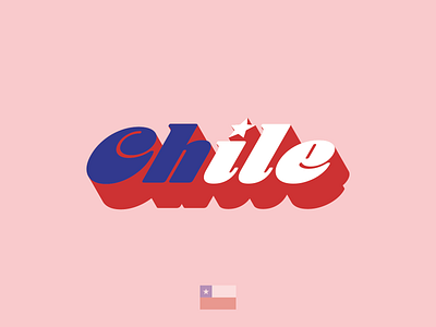 CHILE chile la estrella solitaria lettering poster south america the flag of chile typography