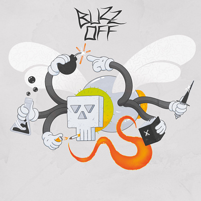 BUZZ OFF cartoon art cartoon style character art character concept character design character illustration digital art digital illustration illustrator insect art insect design insect drawing lowbrow monster art monster design monster illustration rubberhose rubberhose art rubberhose style weird art