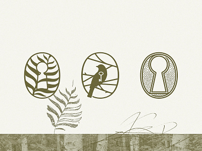 Keyhole 🗝️ Seals 🦉 branding emblems icons illustration key keyhole logo logos seals stipple tree variations