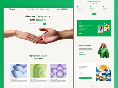 Phoria- A mental health care website bento branding clinical fitness health care illustration landing page medical mental health minimal physician product design psychiatrist service testimonial therapy ui uiux design web design