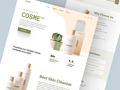 Cosme - Shopify Store Landing Page ecommerce homepage landing landing page lotion product product landing page product page product store shopify shopify store store web design website