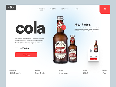 Cola - Shopify Store Landing Page design ecommerce homepage interface landing landing page product landing page product page product store shopify single product store web web design website woocommerce