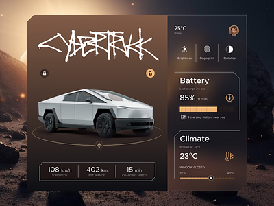 Futuristic Cybertruck Dashboard Concept cybertruck