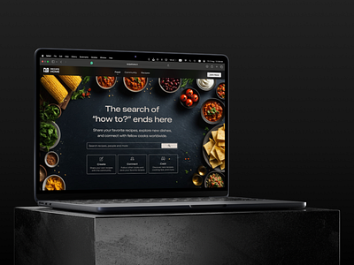 Community Recipe Sharing Platfrom | Landing Page community design food ingredients landing page premium recipe sharing user interface web website