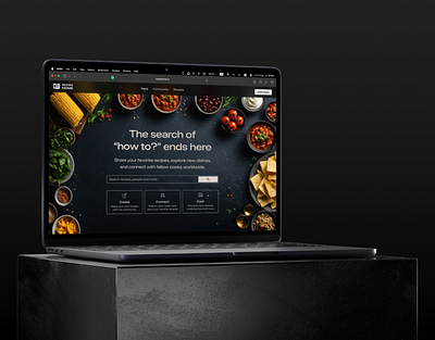 Community Recipe Sharing Platfrom | Landing Page community design food ingredients landing page premium recipe sharing user interface web website