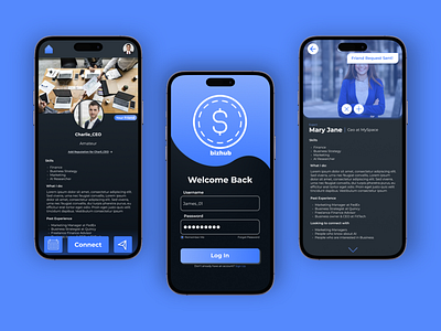 Networking Mobile Application app blue mobile app business app design mobile mobile app mobile app ui mobile app ux mobile application networking app design product design product design app ui ui design ui designer ux ux design ux designer
