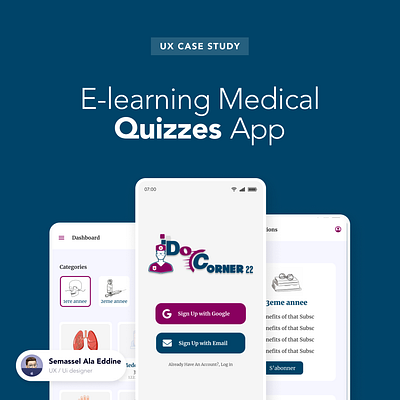 E-learning Medical Quizzes App figma mobile app ui ux