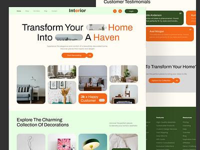 Home Decor Landing Page dashboard home decor home design interior design landing page landing page designer mobile app modern design product designer ui ui ux designer ux